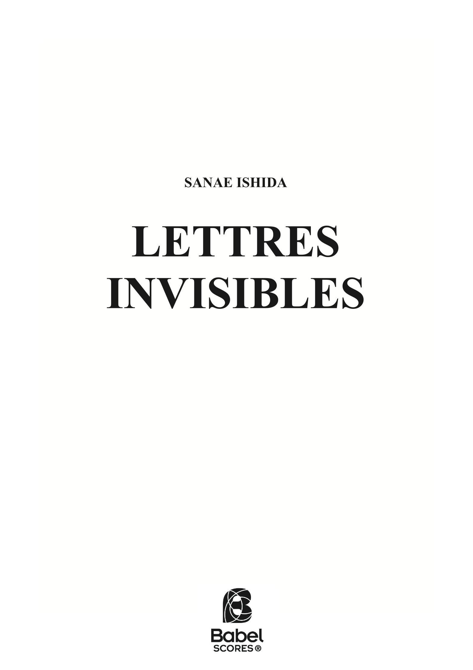 Lettre invisibles ISHIDA z
